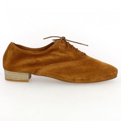 derbies camel femme grande taille, vue coté