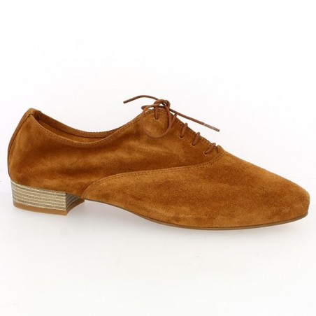 camel lace-up shoes for women, profile view camel lace-up shoes for women, profile view