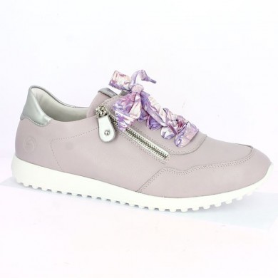 Pink sneakers with Remonte scarves, profile view