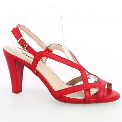 Red heels sandal 42, 43, 44, 45, profile view
