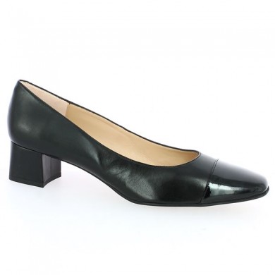 Black small heel shoe shoesissime, profile view