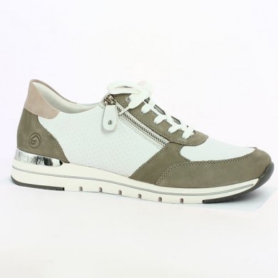 White pastel sneakers large size Remonte R6706-80, profile view