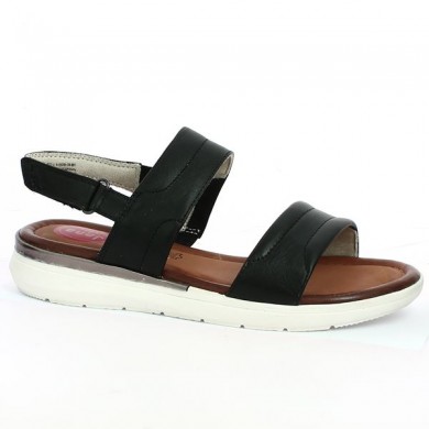 Black comfort sandal Jana size 42, 43, 44, 45, profile view