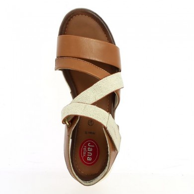 Sandale Camel confort Jana Largeur H 42, 43, 44, 45, vue dessus