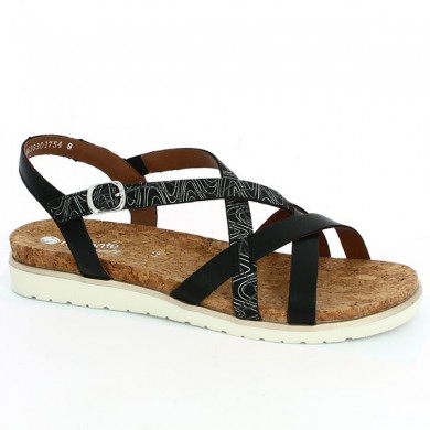 Sandal Large Size Black Remonte D4060-00, profile view