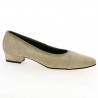 Escarpin petit talon beige 42, 43, 44, 45 Shoesissime, vue profil
