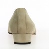 Escarpin petit talon velours beige 42, 43, 44, 45 Shoesissime, vue talon