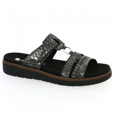 mule grande taille noir serpent Remonte, vue profil