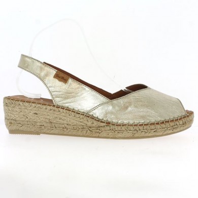 Espadrille Large Size Gold Women Shoesissime, side view