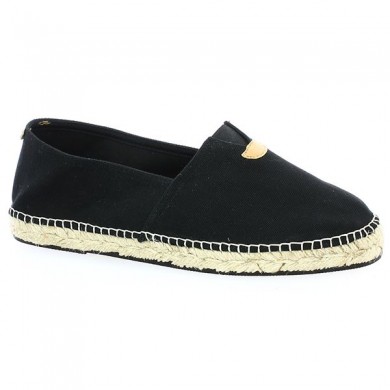 Espadrille femme fermée grande pointure noire, Shoesissime, vue profil