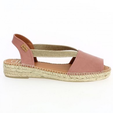pink espadrilles open toe large size woman summer, side view