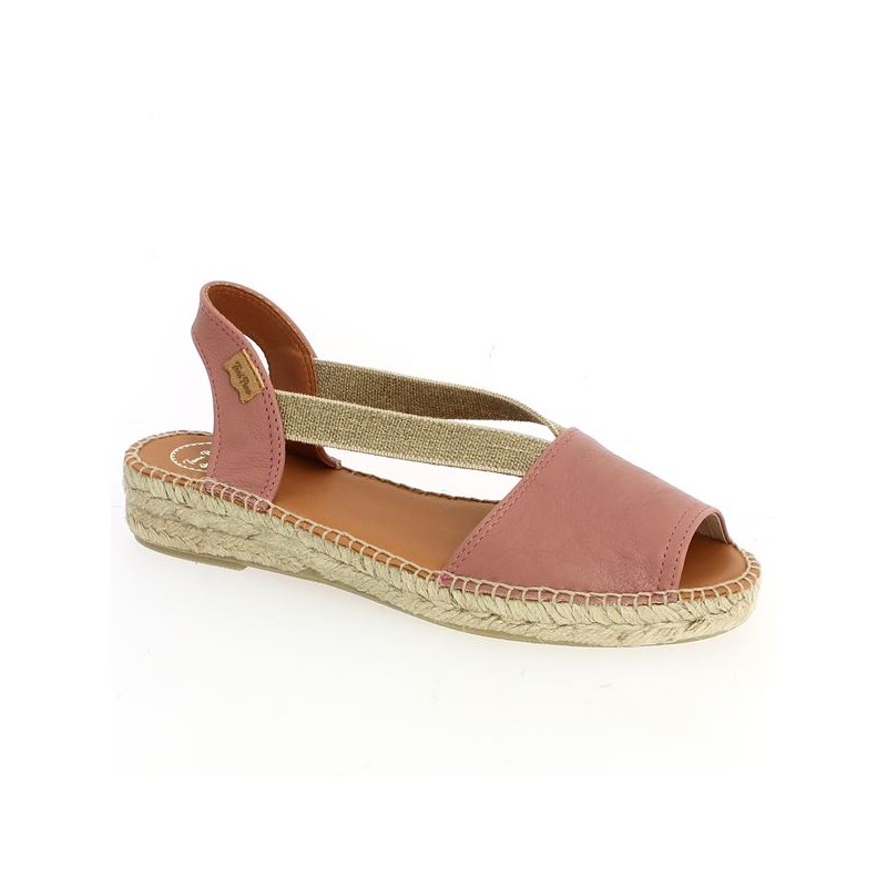 pink espadrille open toe shoes large sizes woman summer, profile view