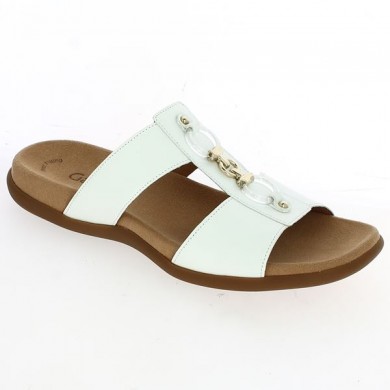 Mule blanche bijoux Gabor Delphine