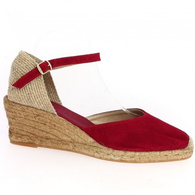 Red espadrille large size, profile view
