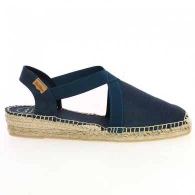 blue espadrille large size woman, side view