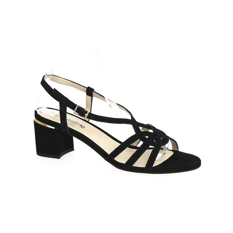 Gladys - Black slingback sandal - Sandals Large Sizes - Shoesissime