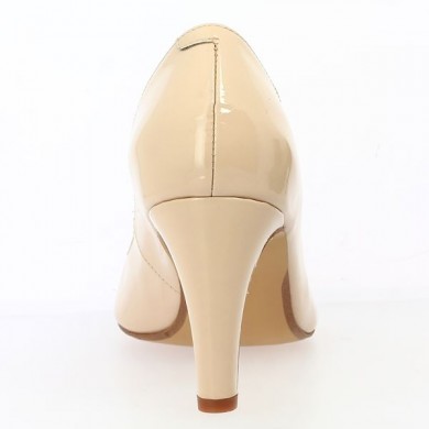 Pale pink open toe heels for women large size, heel view