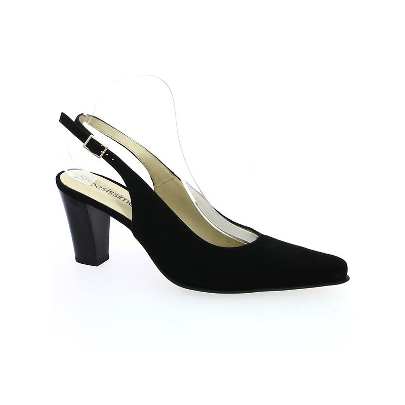 black open toe pump 42, 43, 44, 45, profile view