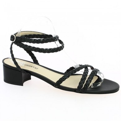 black braided sandal 42, 43, 44, 45 woman Shoesissime, profile view