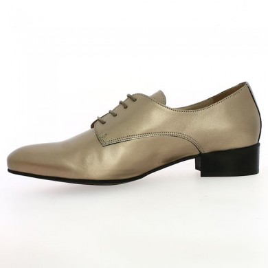 derby femme 42, 43, 44, 45 cuir doré metal, vue intérieure