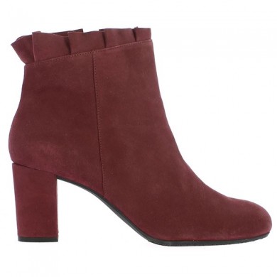 Shoesissime burgundy heels boots large size, profile view