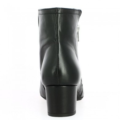 black leather boots small heel big size, heel view