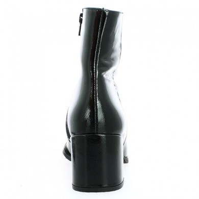 Bottine talon vernies noires 42, 43, 44, 45 couture dessus femme grande pointure, vue intérieure