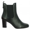 black elastic heels boots, side view