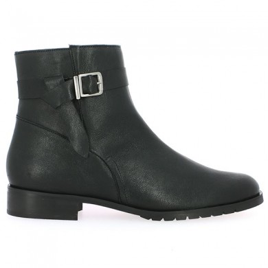 Bottines noires cavalière femme grande pointure, vue coté