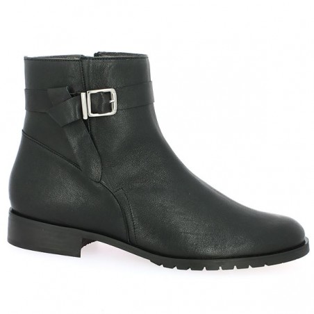 Bottines noires cavaliere femme grande taille, vue profil Bottines noires cavaliere femme grande taille, vue profil