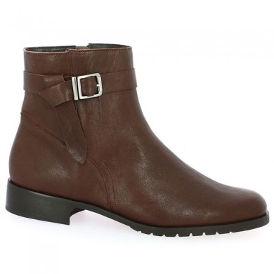 Bottines cavaliere marron grande taille femme, vue profil