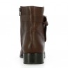 Boots boucle cavalière marron grande taille femme, vue talon