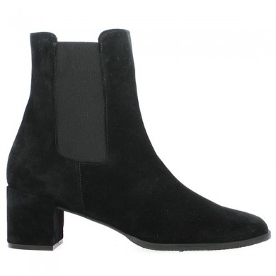 small black nubuck heel boots large size, side view