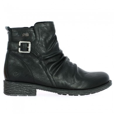 Black Remonte boots draped large size, side view